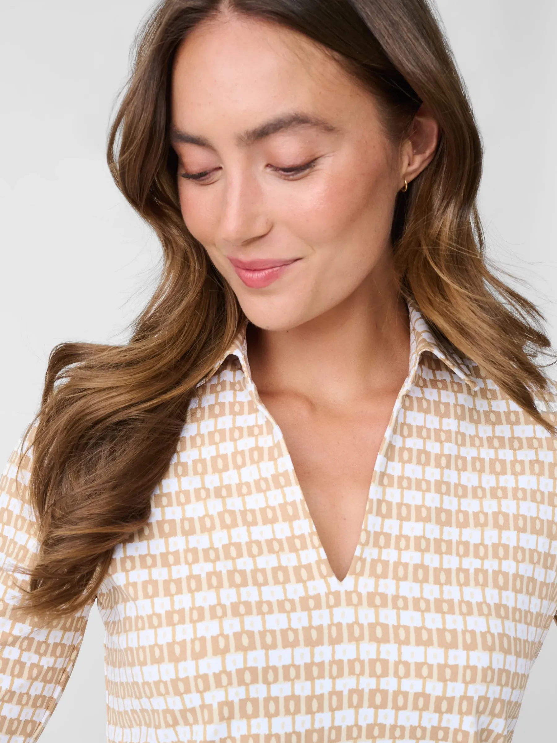 Aida 3/4 Sleeve Top In Aberdeen Geo-J.McLaughlin Fashion
