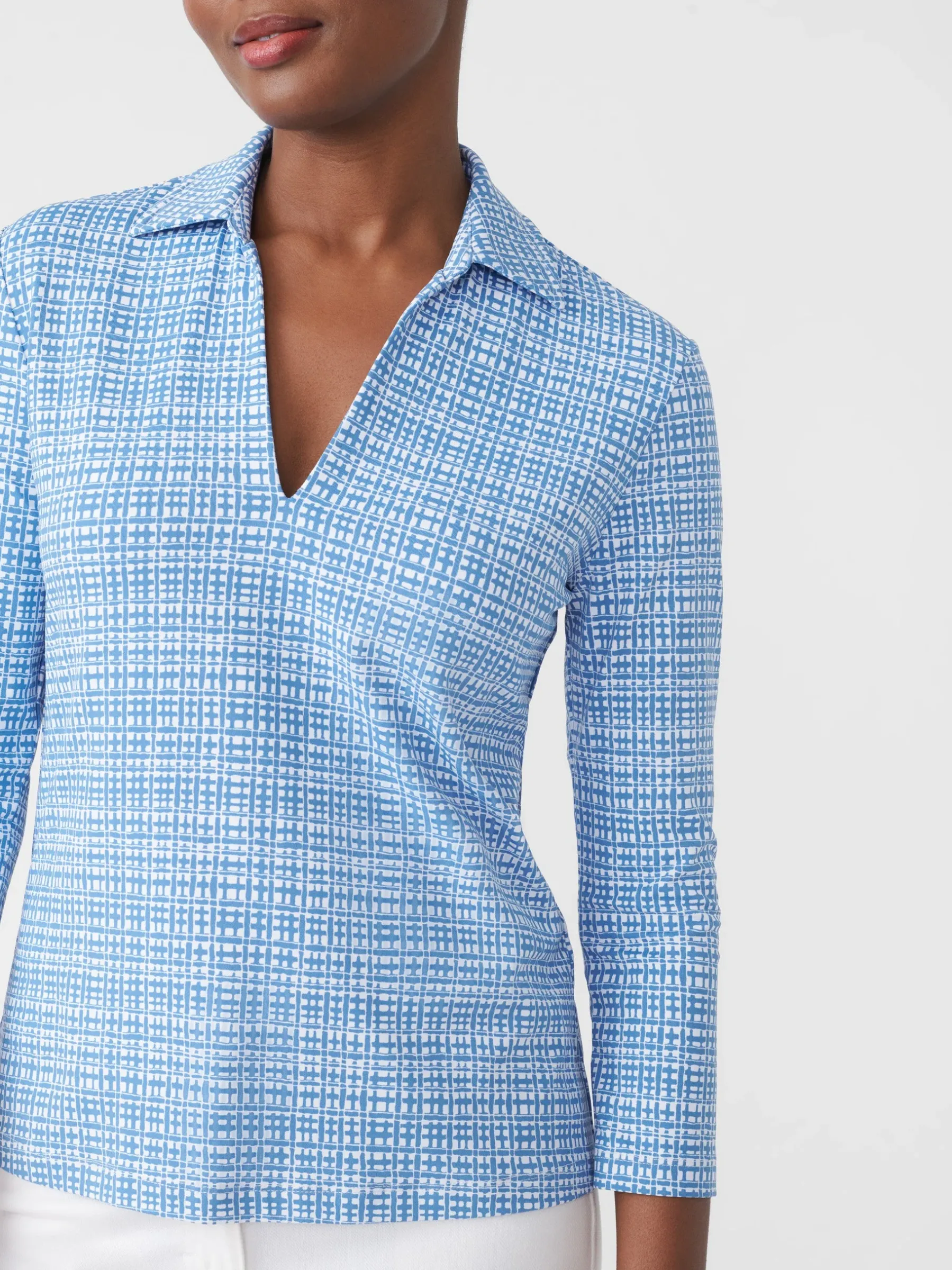 Aida 3/4 Sleeve Top In Pocket Square-J.McLaughlin New