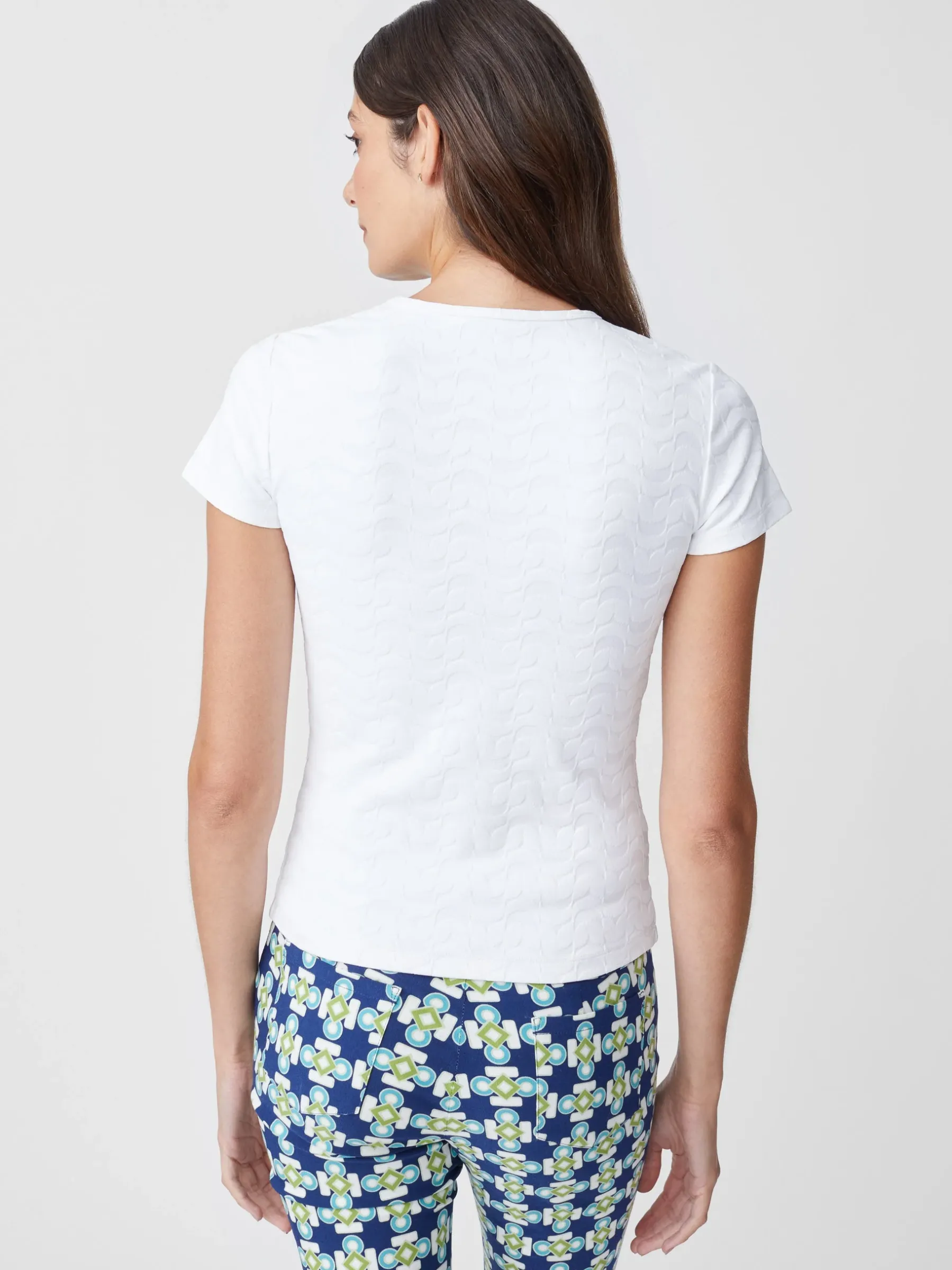 Allie Cap Sleeve Tee In Deco Tulip Jacquard-J.McLaughlin Hot