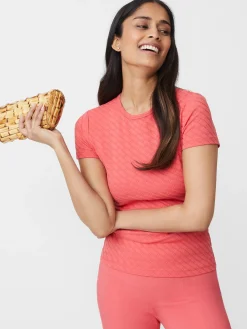Allie Cap Sleeve Tee In Fernwood Geo Jacquard-J.McLaughlin Outlet
