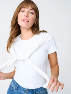 Allie Cap Sleeve Tee In Fernwood Geo Jacquard-J.McLaughlin Outlet