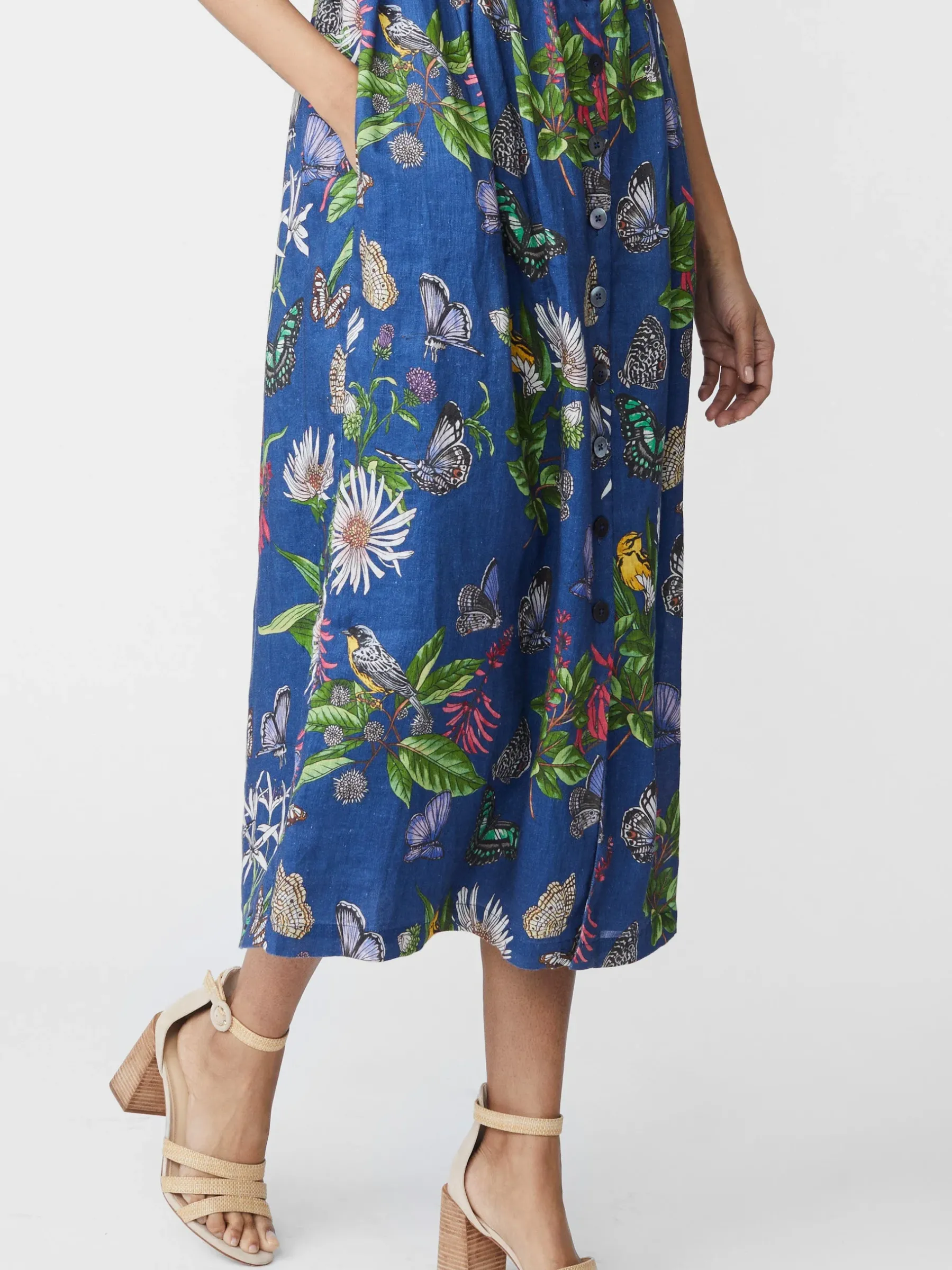 Annora Linen Dress In Jardin Mariposa-J.McLaughlin Fashion