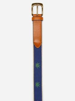 Archie Embroidered Belt In Marijuana Leaf-J.McLaughlin Clearance