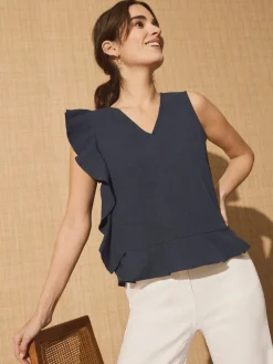 Athena Linen Blouse-J.McLaughlin Hot
