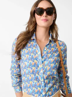 Britt Linen Shirt In La Perruche-J.McLaughlin Outlet