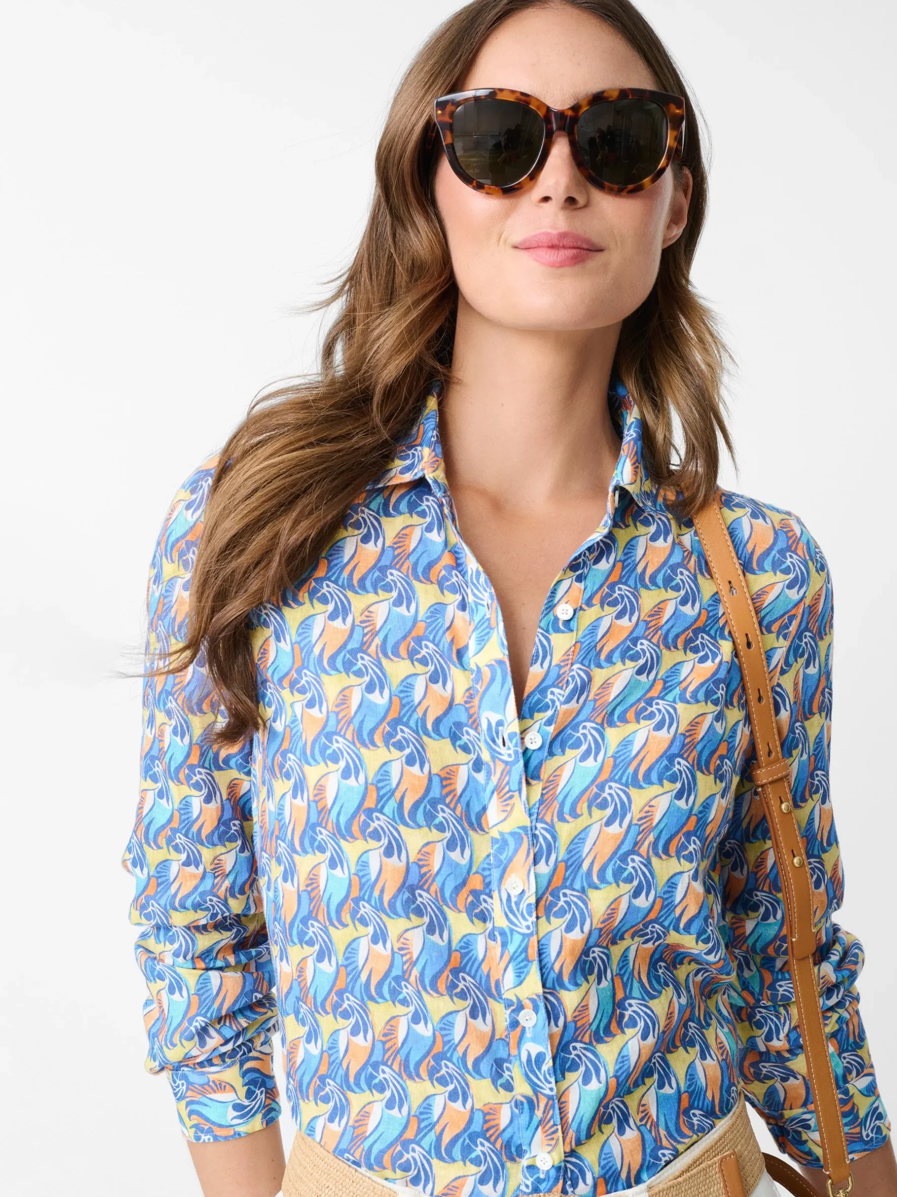Britt Linen Shirt In La Perruche-J.McLaughlin Outlet