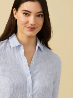 Britt Linen Shirt In Stripe-J.McLaughlin Online