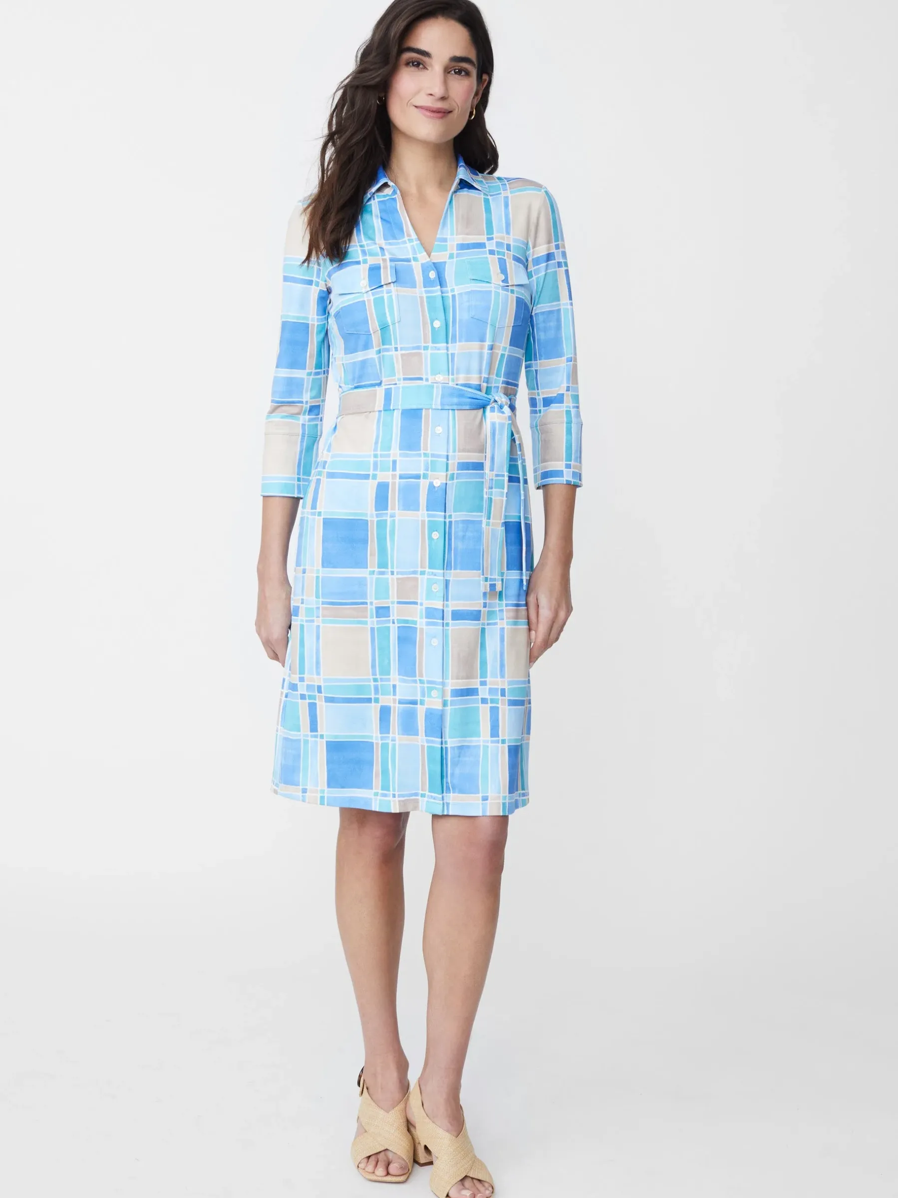 Brynn Dress In Paintbrush Plaid-J.McLaughlin Sale