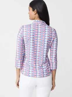 Brynn Lyford Jersey Shirt In Square Code-J.McLaughlin Fashion