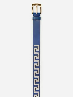 Caerus Leather Belt In Greek Key-J.McLaughlin Outlet
