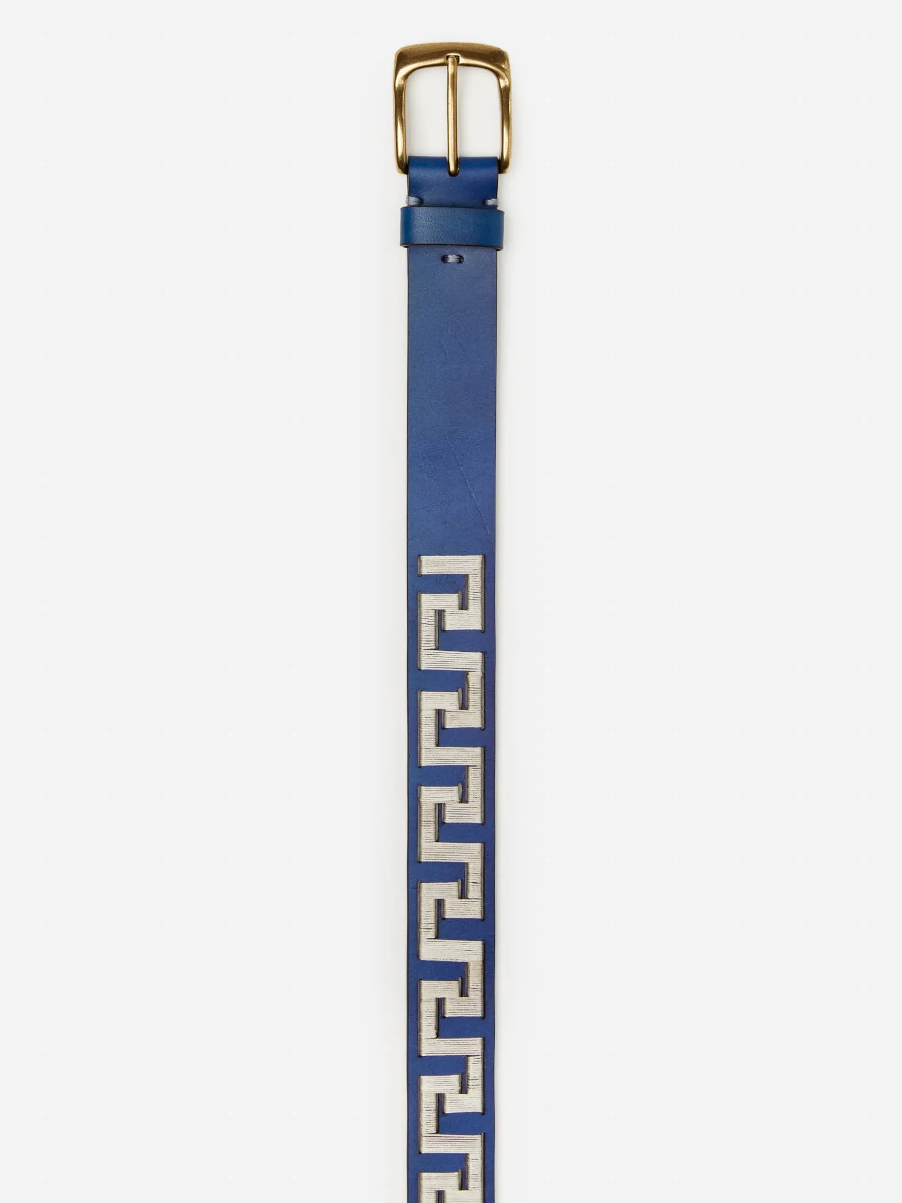Caerus Leather Belt In Greek Key-J.McLaughlin Outlet