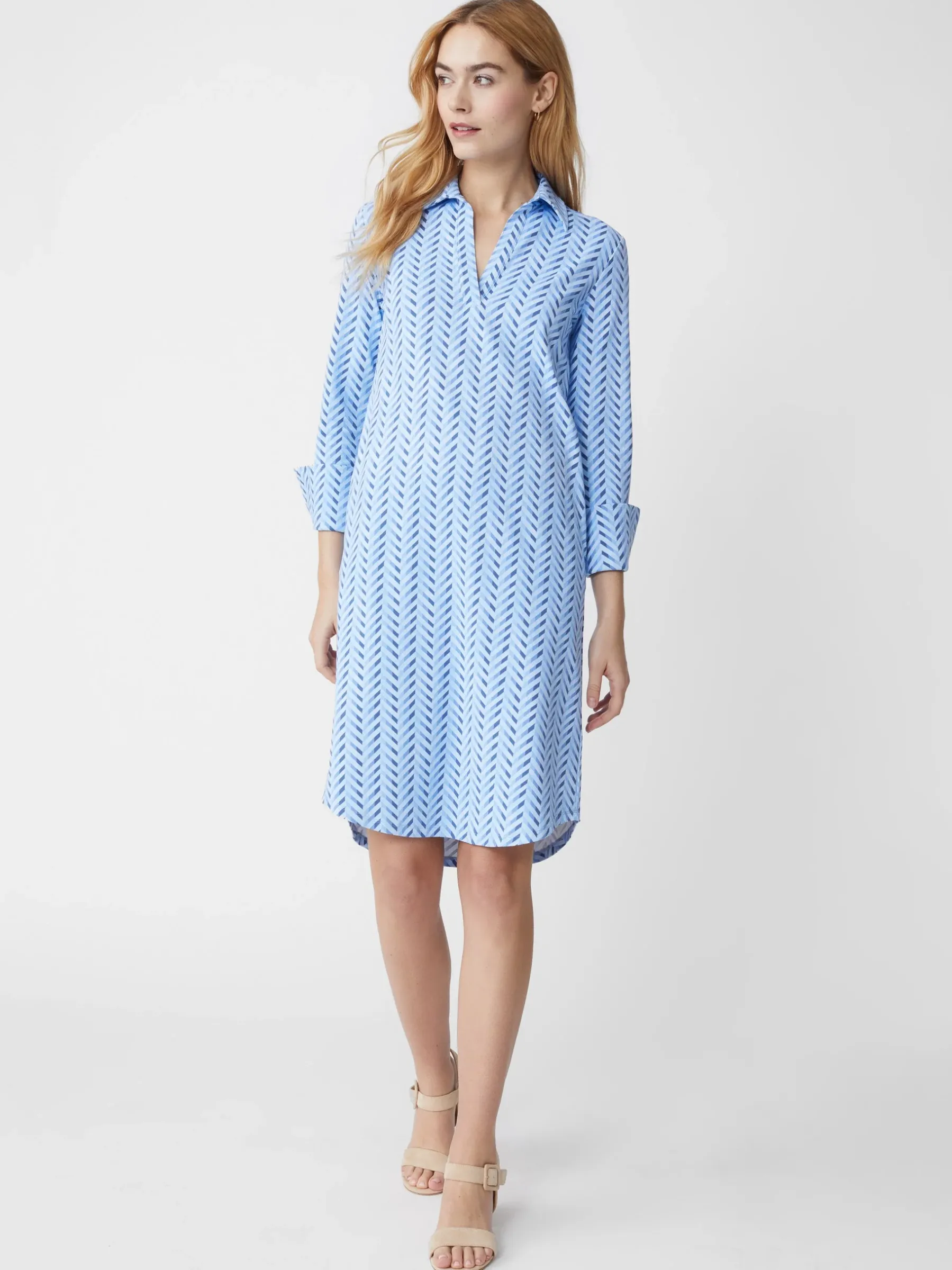 Cagney Dress In Chevron Charade-J.McLaughlin Discount