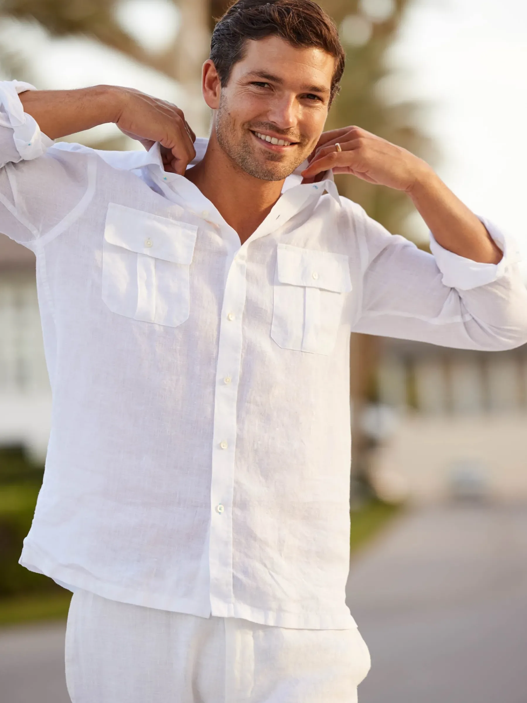 Christos Classic Fit Linen Shirt-J.McLaughlin Outlet