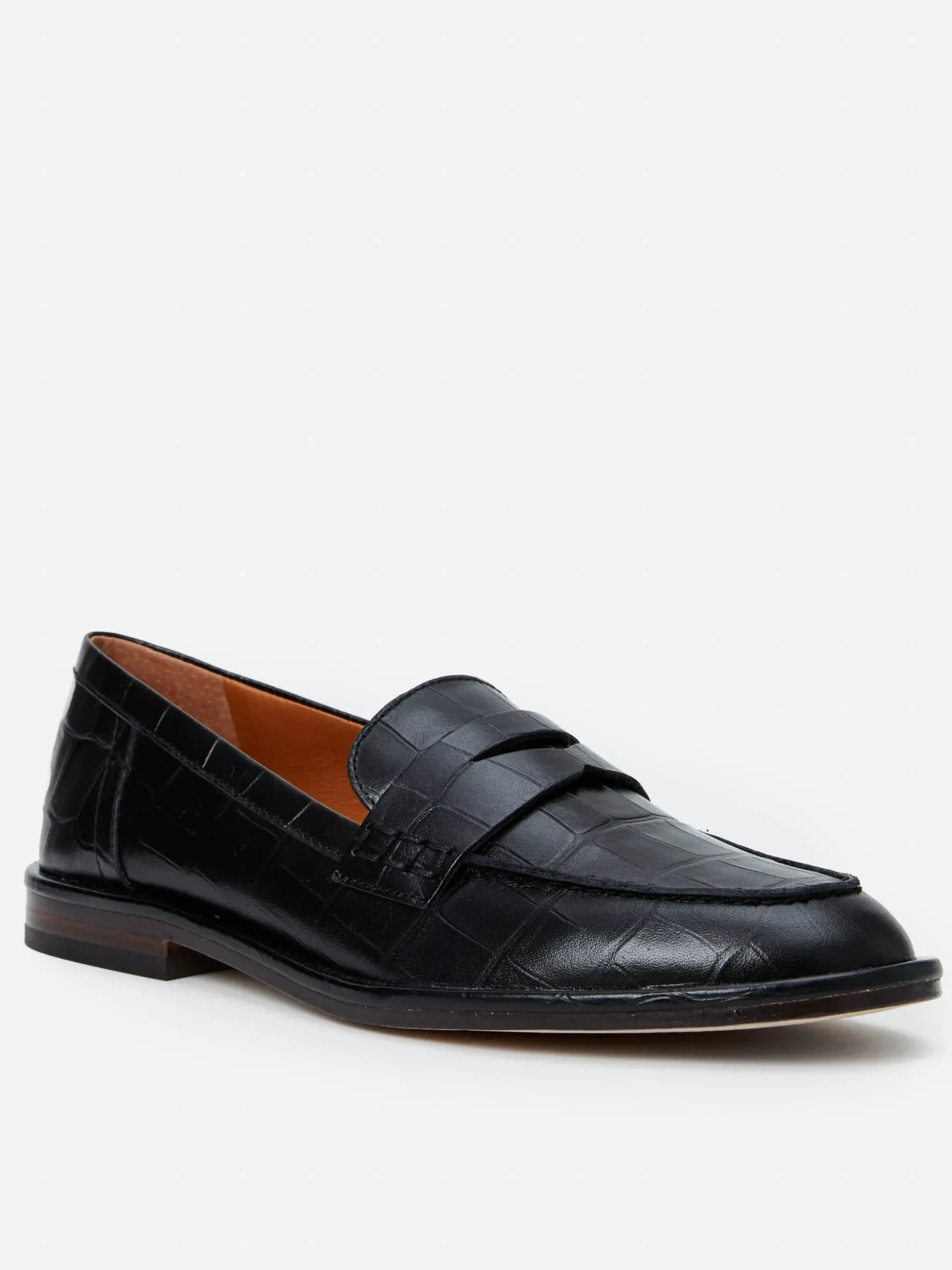 Concetta Leather Loafers In Embossed Croc-J.McLaughlin Discount