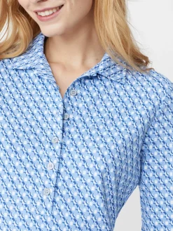 Court 3/4 Sleeve Polo In Lunar Lines-J.McLaughlin Outlet