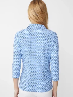 Court 3/4 Sleeve Polo In Lunar Lines-J.McLaughlin Outlet