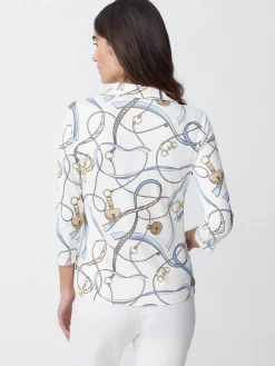 Court 3/4 Sleeve Polo In Neo Sinclair-J.McLaughlin Hot