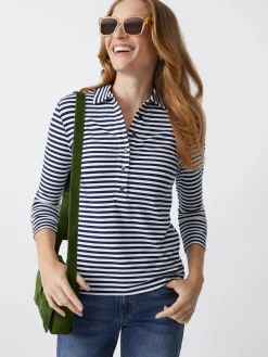 Court 3/4 Sleeve Polo In Stripe-J.McLaughlin Sale