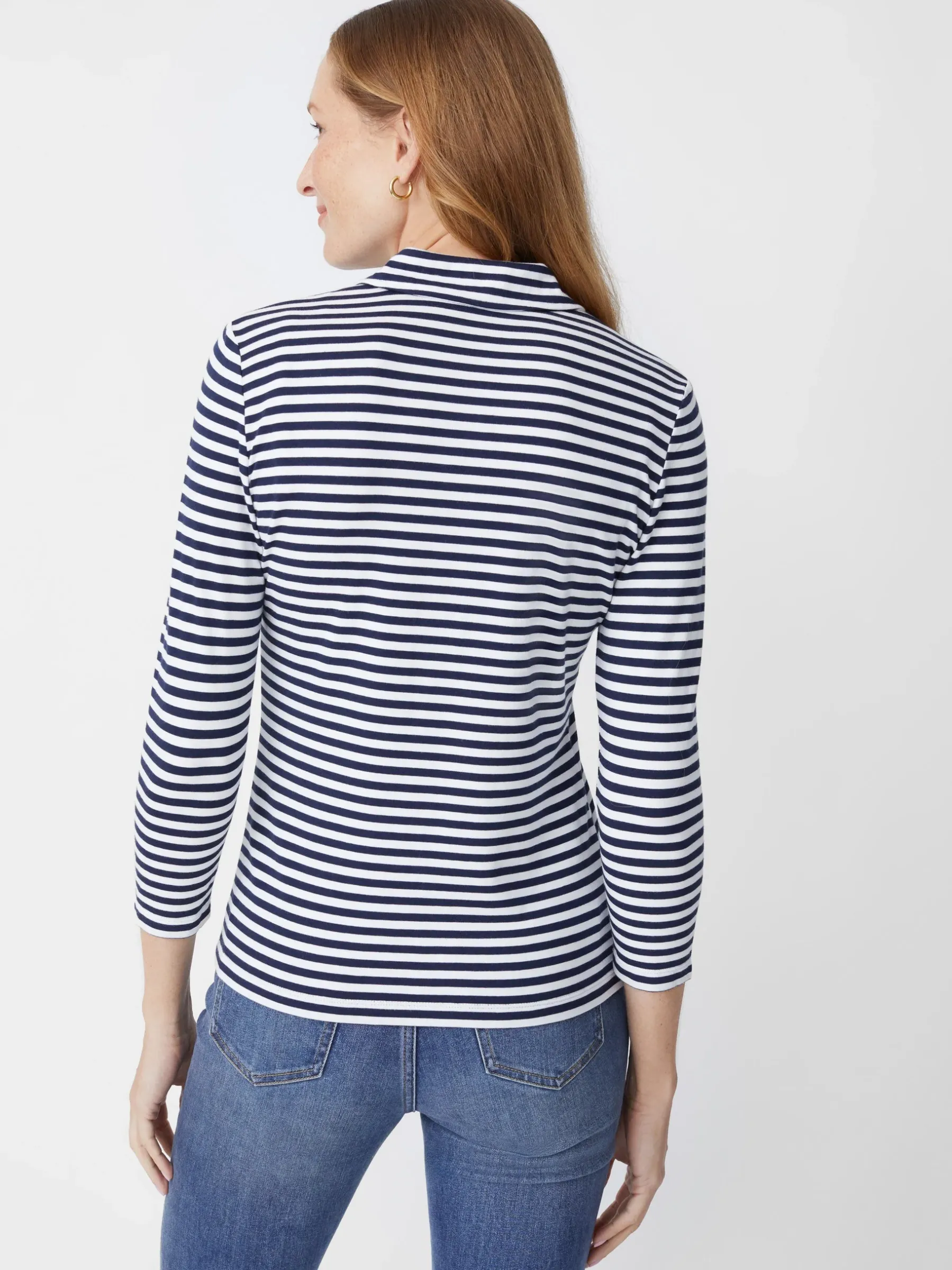 Court 3/4 Sleeve Polo In Stripe-J.McLaughlin Sale