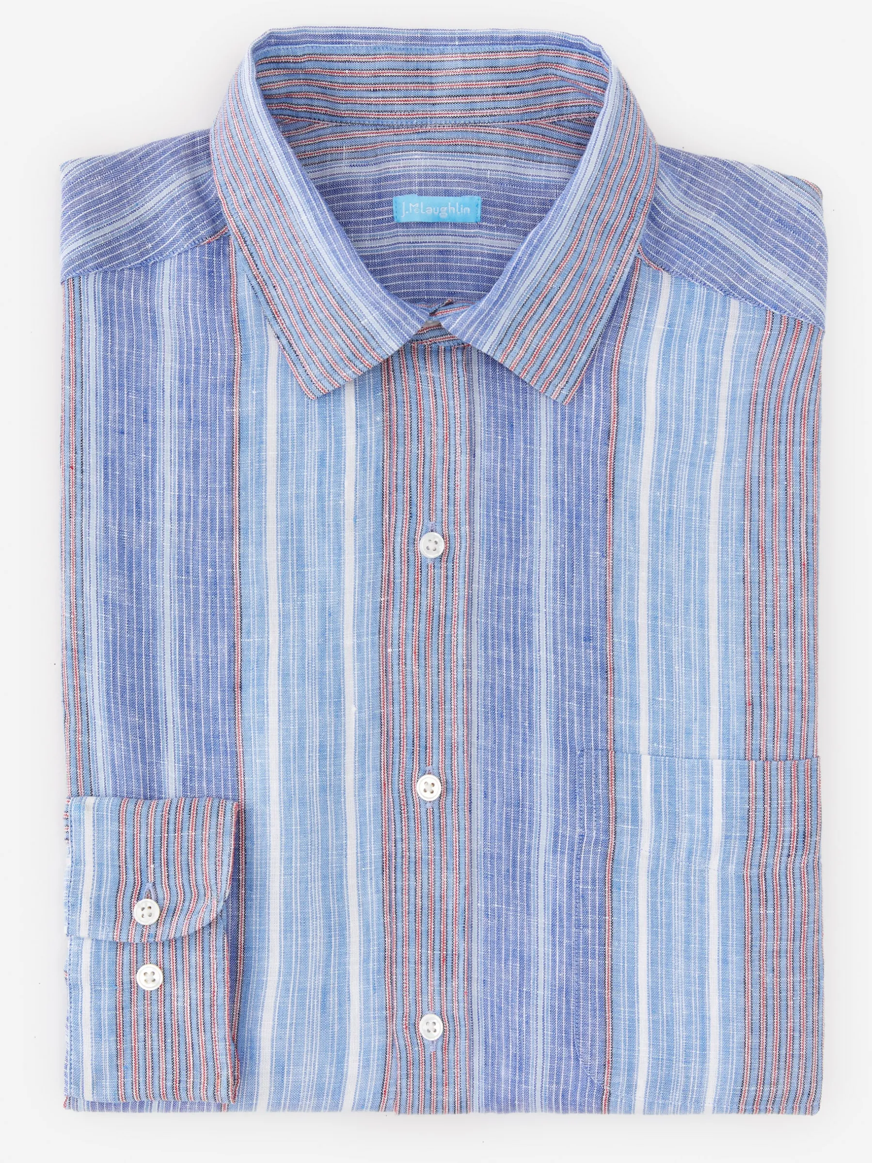 Gramercy Classic Fit Linen Shirt In Multi Stripe-J.McLaughlin Online