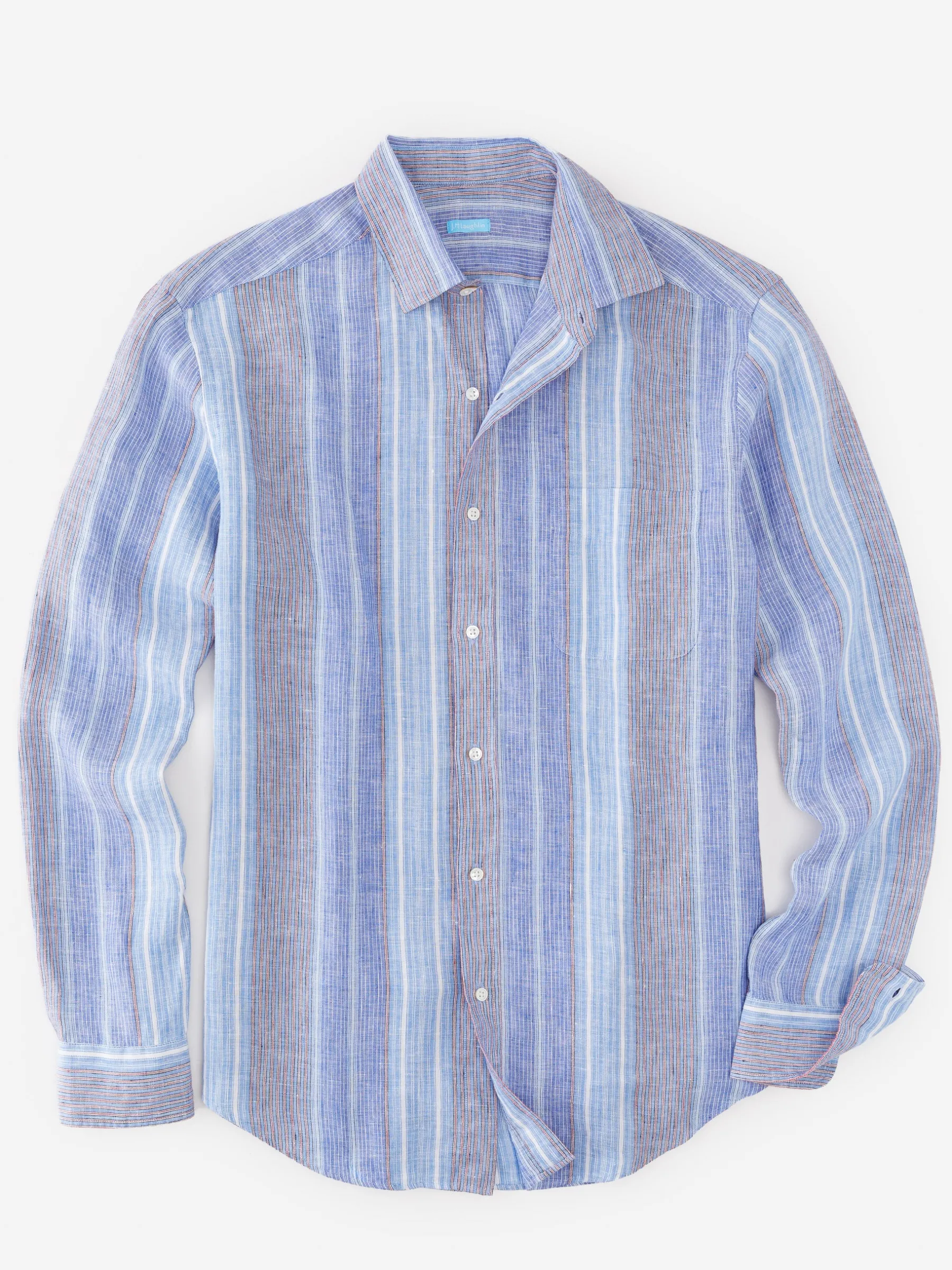 Gramercy Classic Fit Linen Shirt In Multi Stripe-J.McLaughlin Online