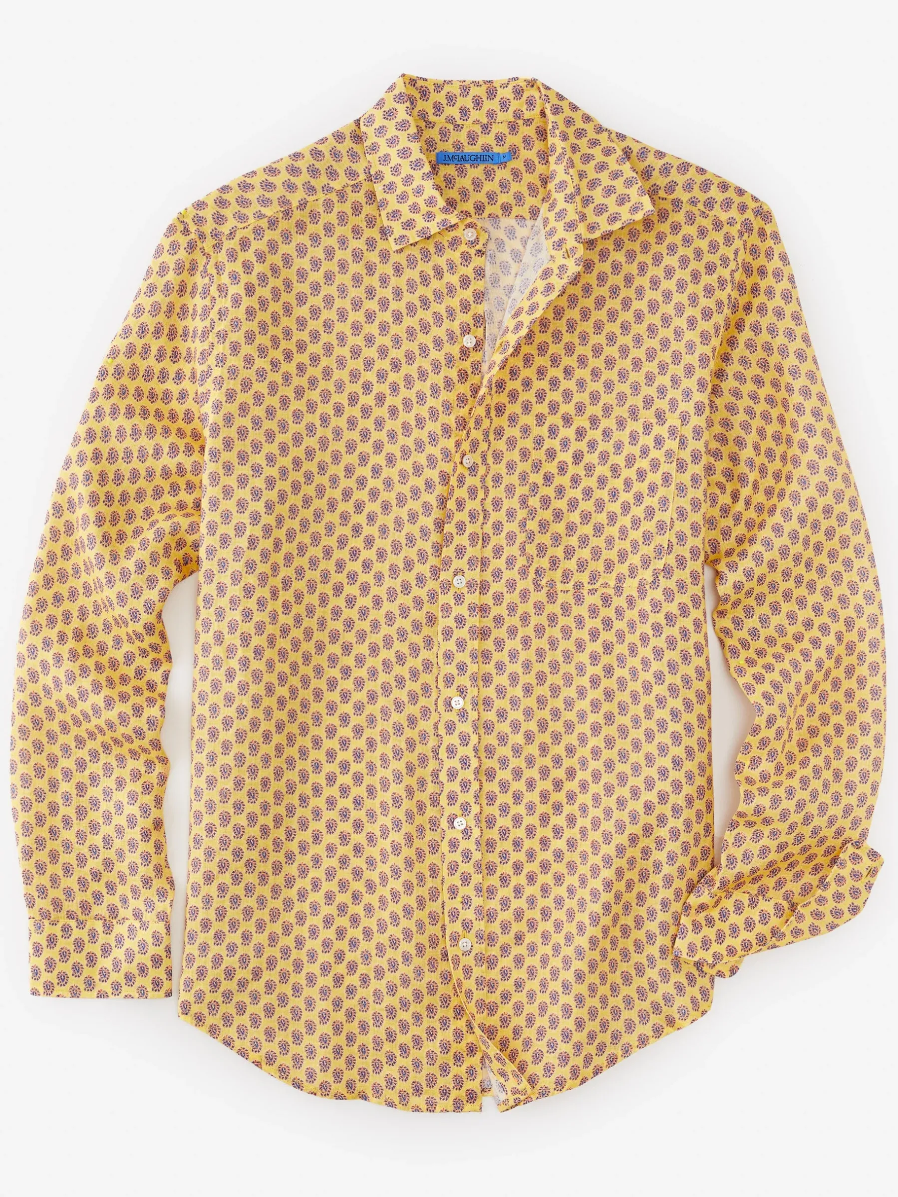 Gramercy Classic Fit Linen Shirt In Mini Surf Paisley-J.McLaughlin Fashion