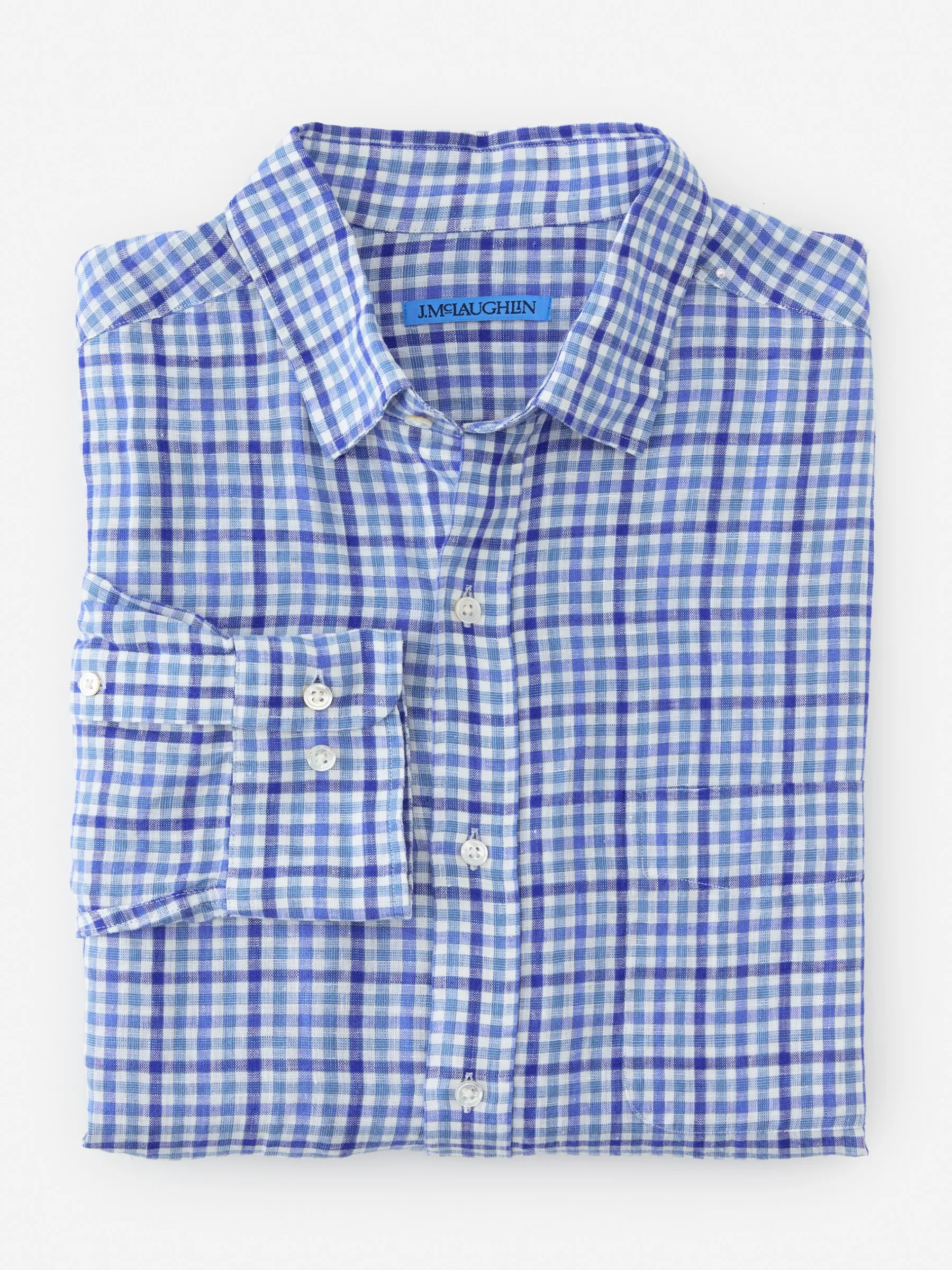 Gramercy Classic Fit Linen Shirt In Gingham-J.McLaughlin Outlet