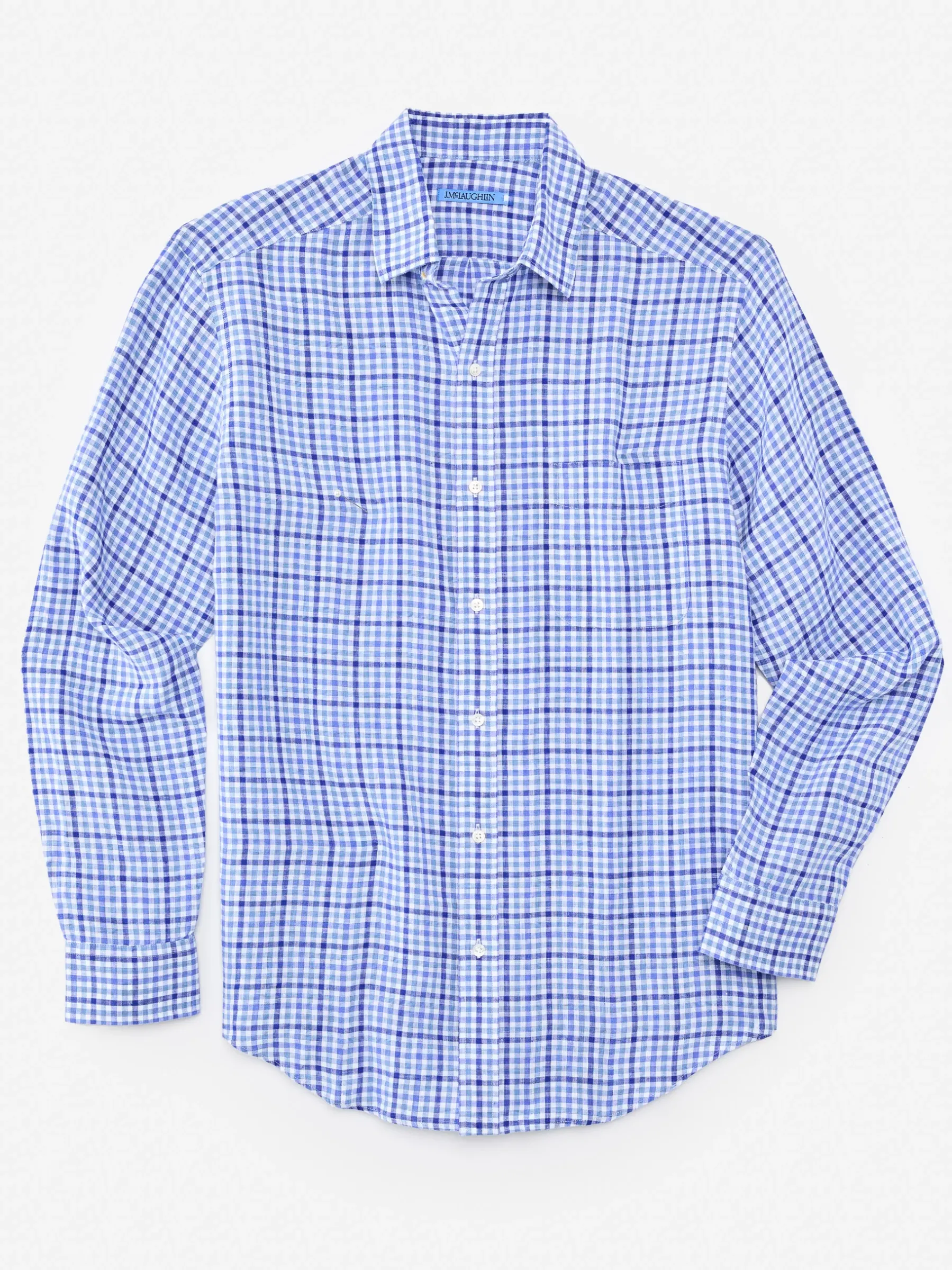 Gramercy Classic Fit Linen Shirt In Gingham-J.McLaughlin Outlet