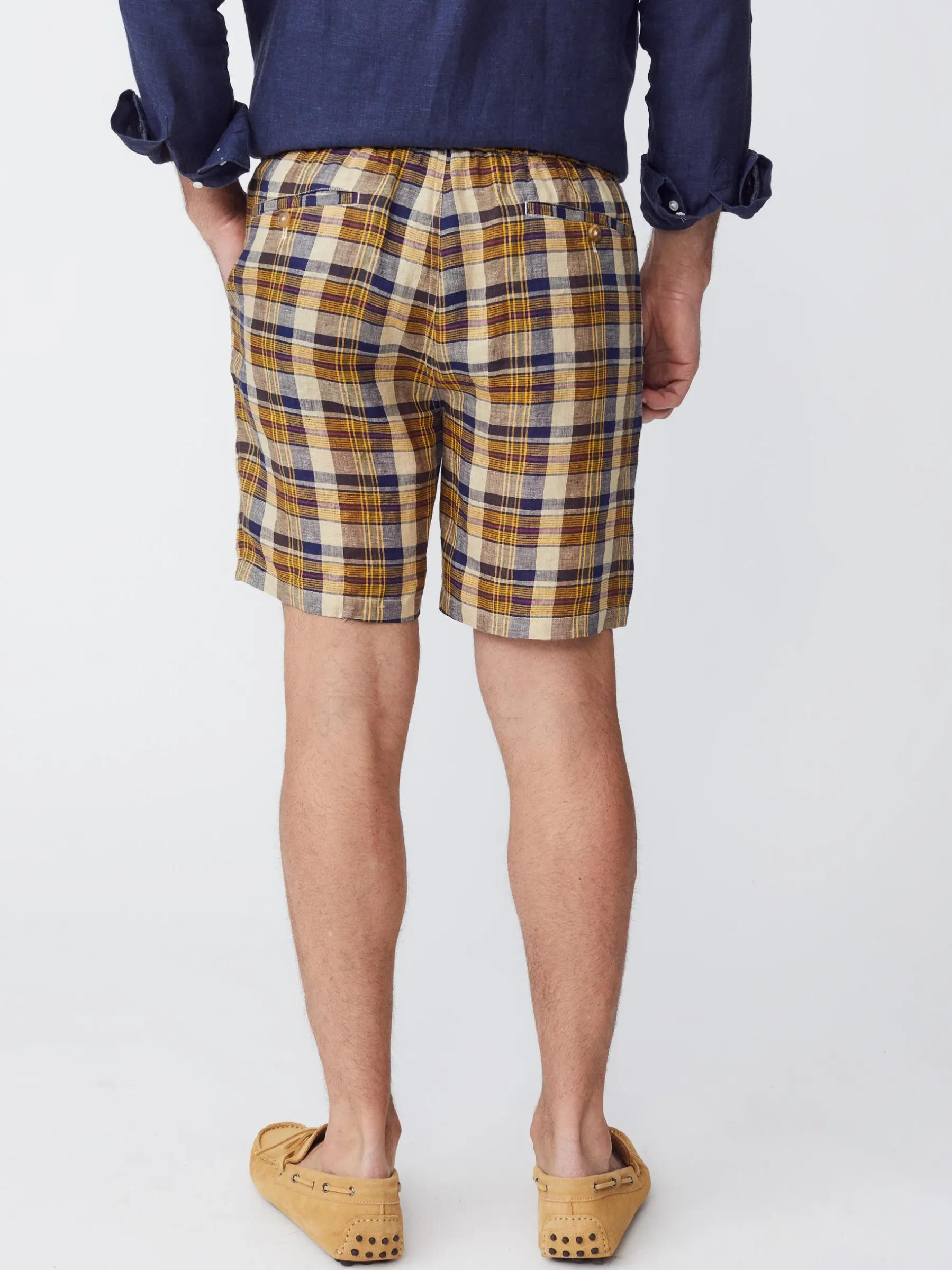 Griffin 7" Linen Shorts In Plaid-J.McLaughlin Sale