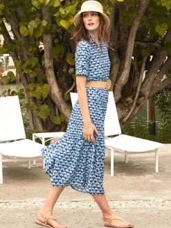 Janelle Silk Dress In Gingko Mosaic-J.McLaughlin Best