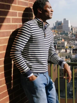 Kendall 1/4 Zip Sweater In Stripe-J.McLaughlin Fashion