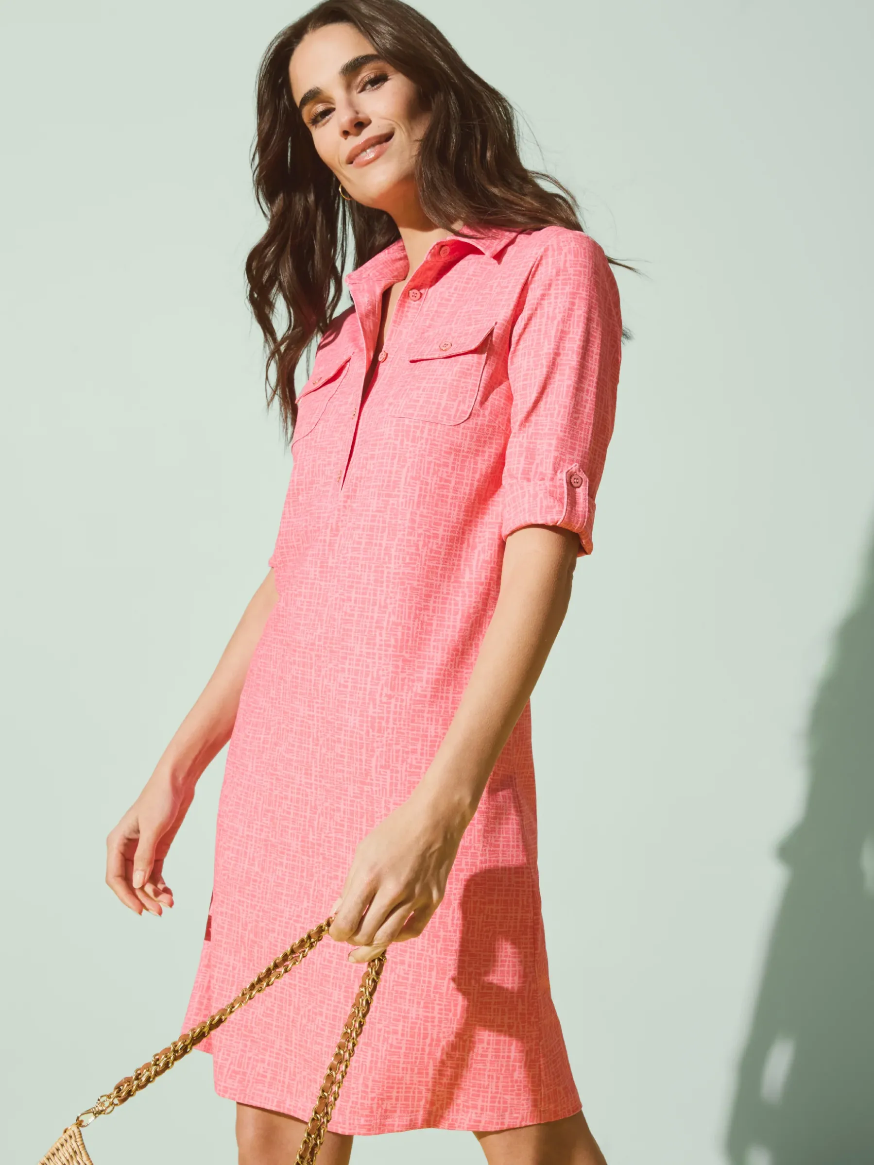 Lawrence Dress In Cross Hachure-J.McLaughlin New