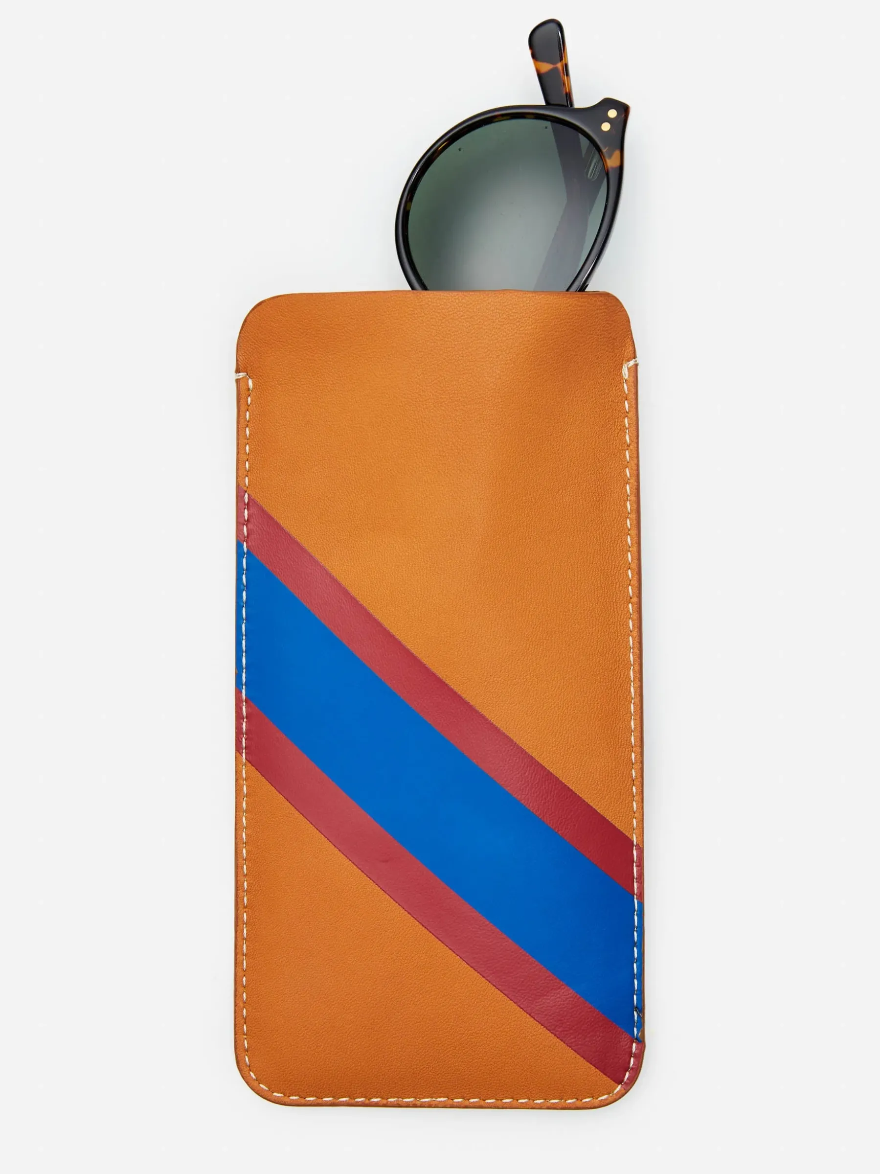 Leather Eyewear Case In Fall Multi Stripes-J.McLaughlin Fashion