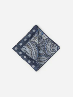 Linen Pocket Square In Reverse Paisley-J.McLaughlin Hot