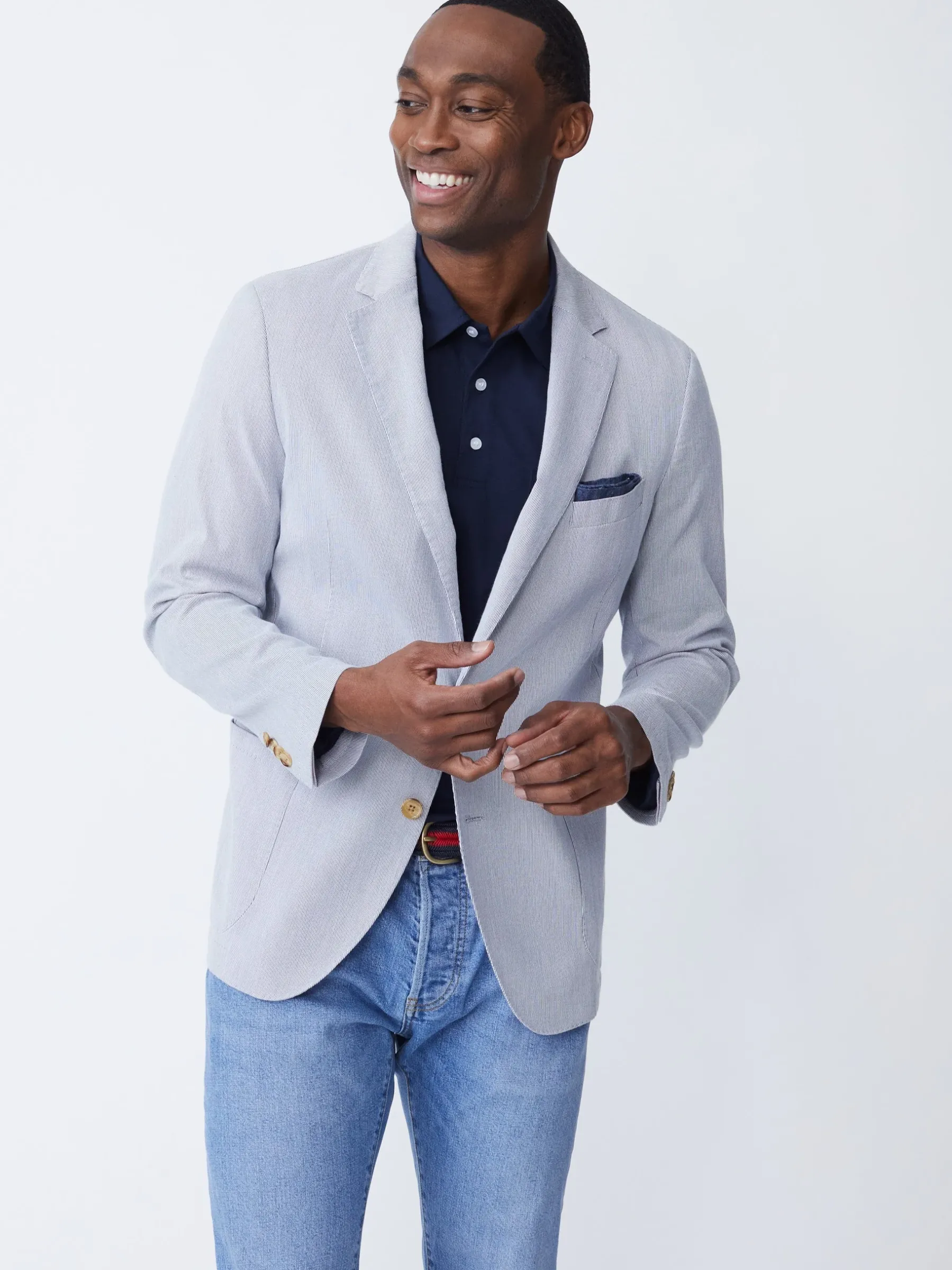 Lisbon Blazer In Pinstripe-J.McLaughlin Fashion