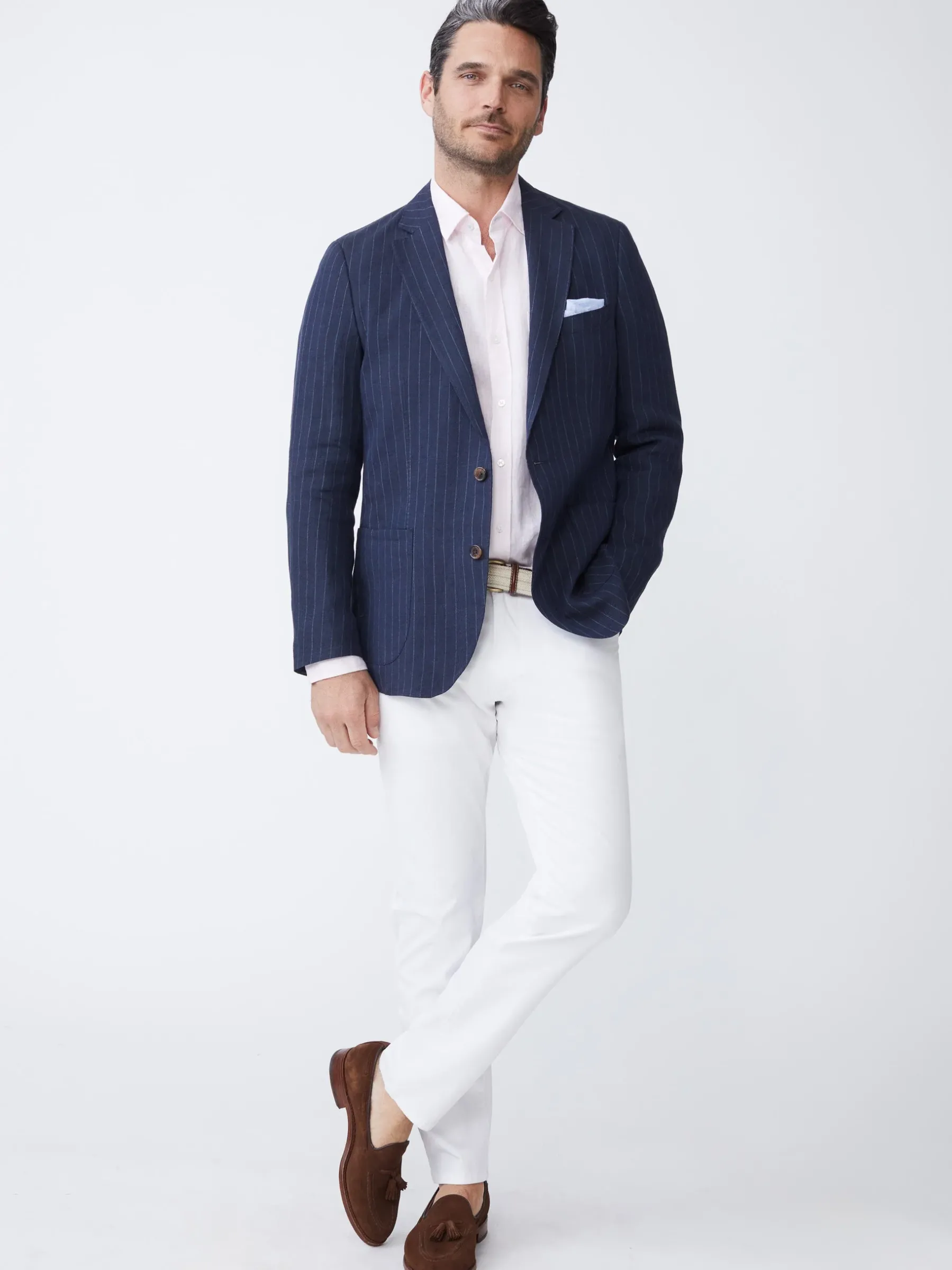 Lisbon Linen Blazer In Pinstripe-J.McLaughlin Hot