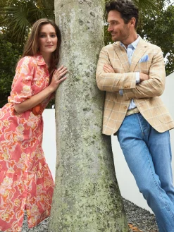 Lisbon Linen Blazer In Window Pane-J.McLaughlin Clearance