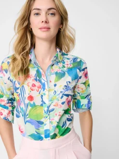 Lois Linen Shirt In Floral Reef Stripe-J.McLaughlin Discount