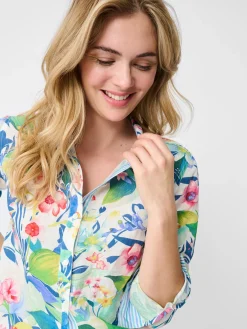Lois Linen Shirt In Floral Reef Stripe-J.McLaughlin Discount