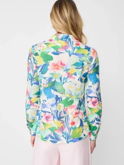 Lois Linen Shirt In Floral Reef Stripe-J.McLaughlin Discount
