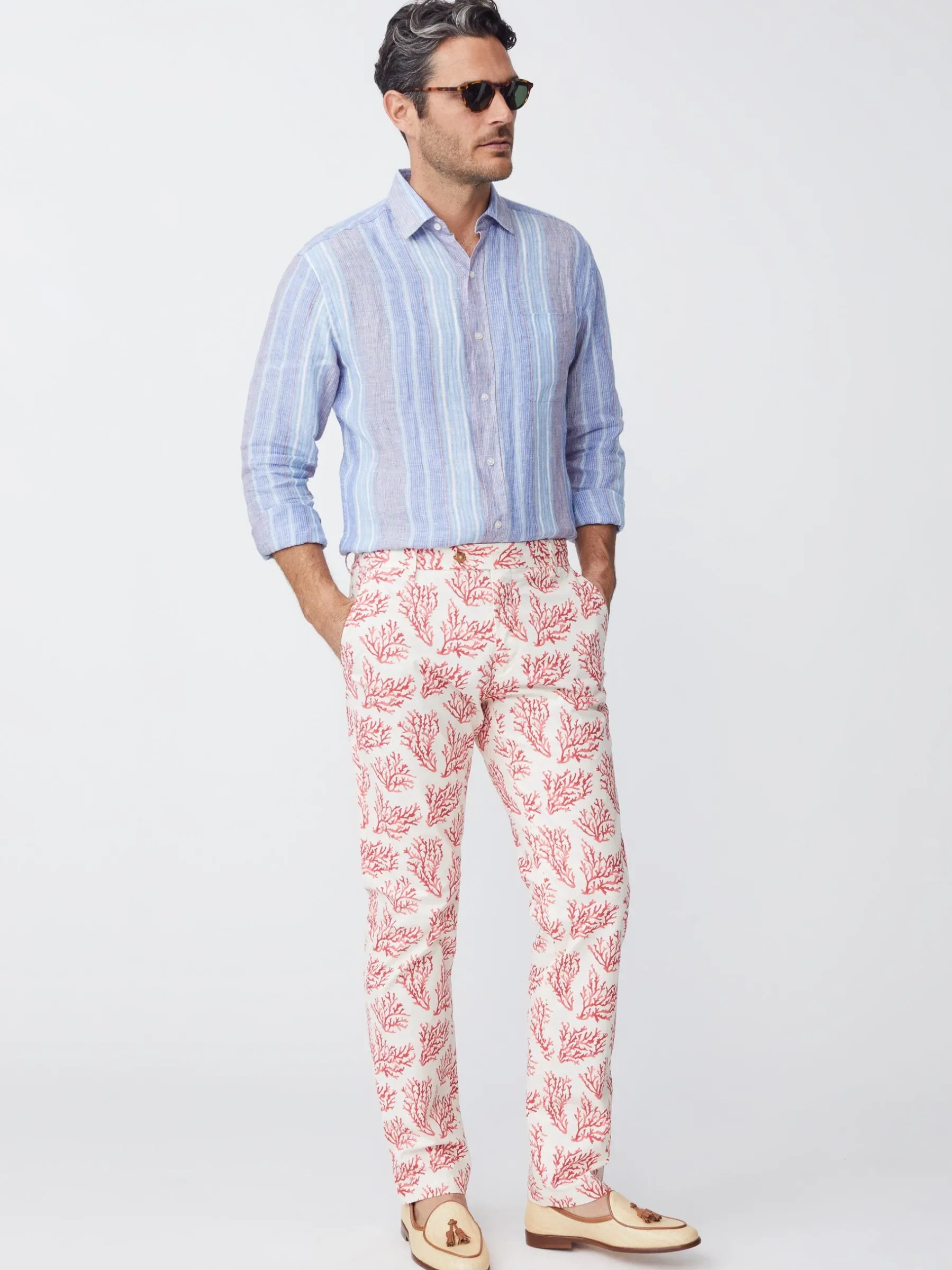 Lukas Pants In Mega Coral Cay Texture-J.McLaughlin Outlet