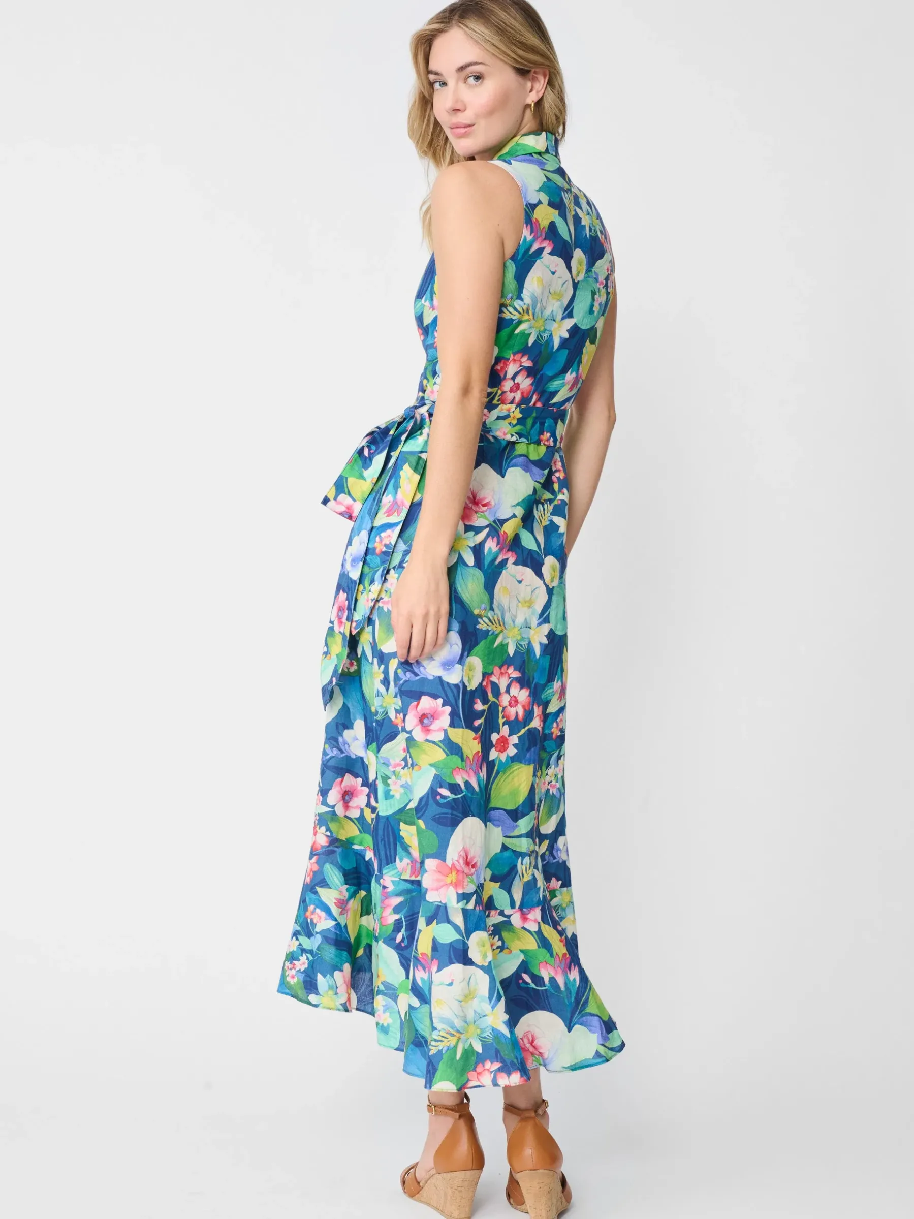 Miramar Linen Dress In Floral Reef-J.McLaughlin Outlet