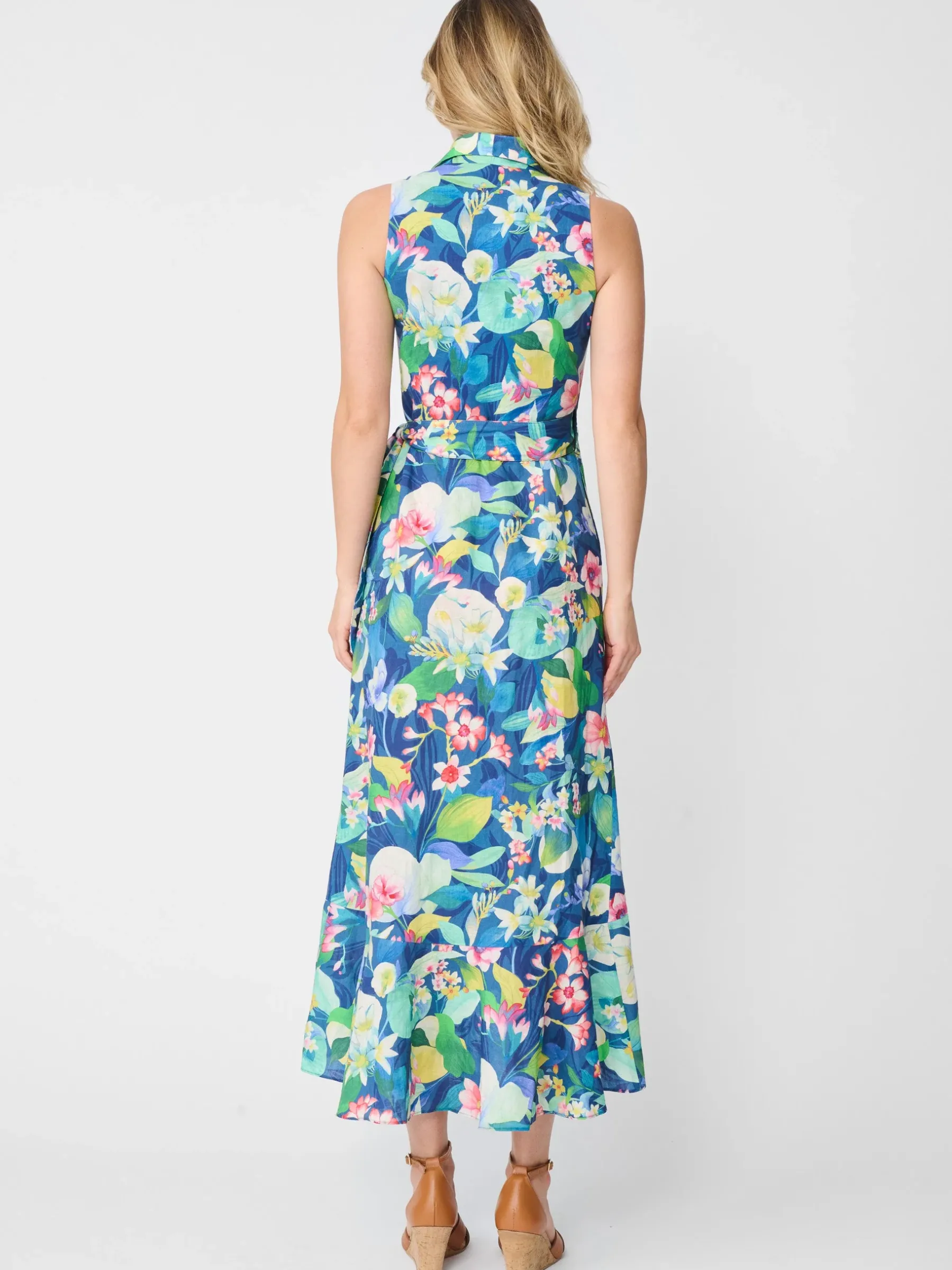 Miramar Linen Dress In Floral Reef-J.McLaughlin Outlet