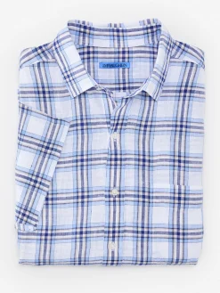 Montauk Modern Fit Linen Shirt In Plaid-J.McLaughlin Online