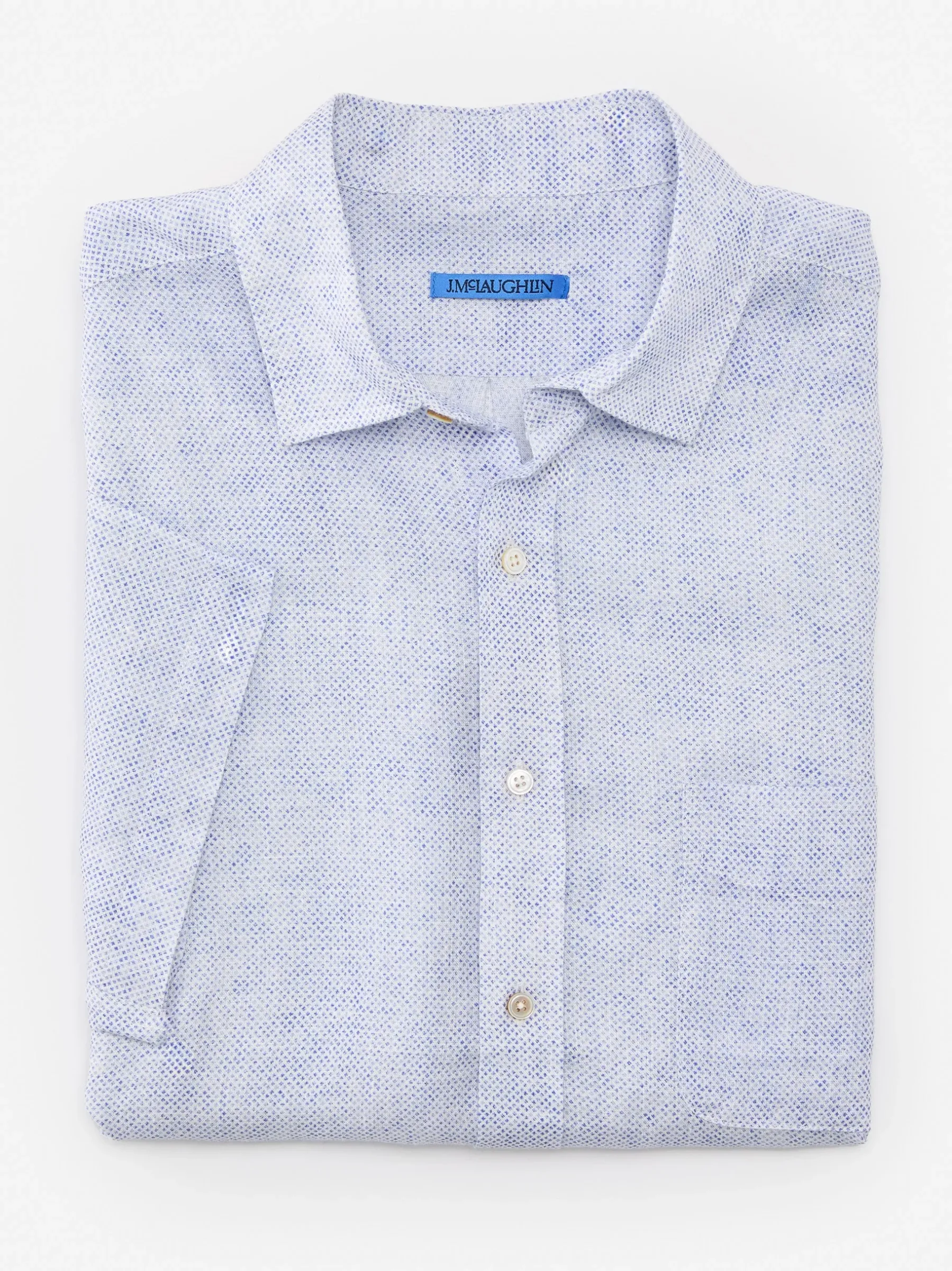 Montauk Modern Fit Linen Shirt In Mini Quatrefoil-J.McLaughlin Fashion