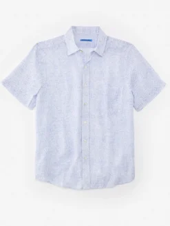 Montauk Modern Fit Linen Shirt In Mini Quatrefoil-J.McLaughlin Fashion