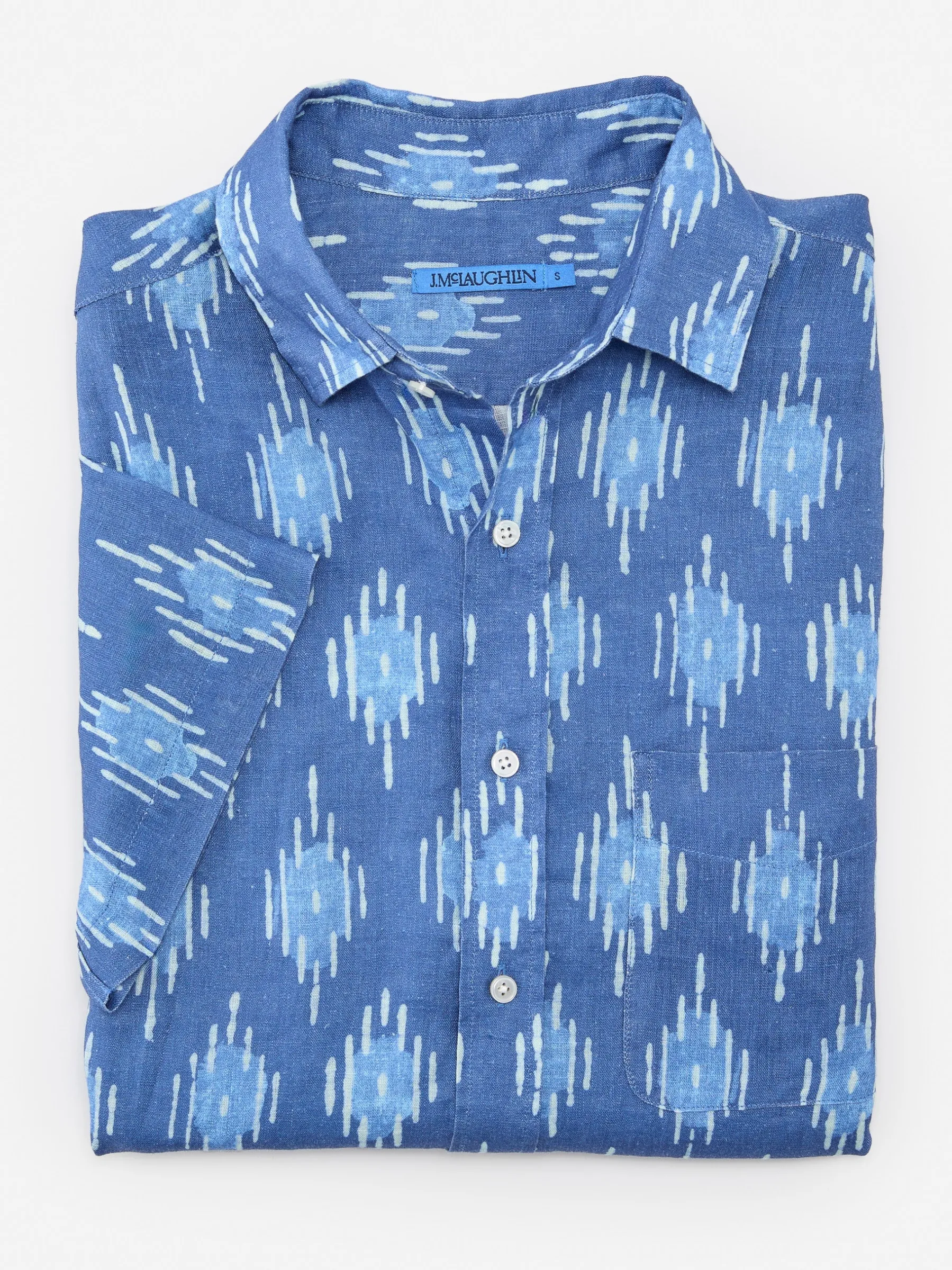 Montauk Modern Fit Linen Shirt In Drop Ikat-J.McLaughlin Hot