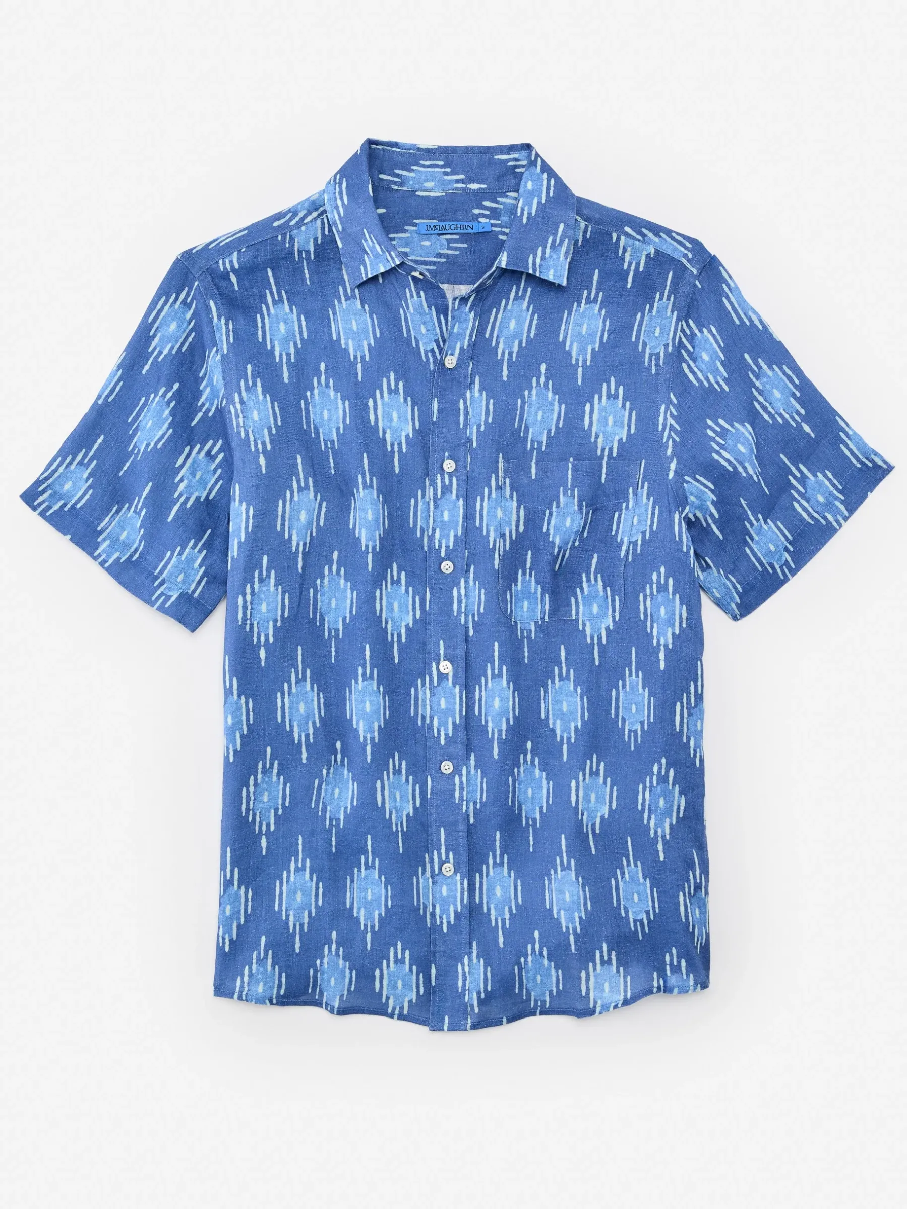 Montauk Modern Fit Linen Shirt In Drop Ikat-J.McLaughlin Hot