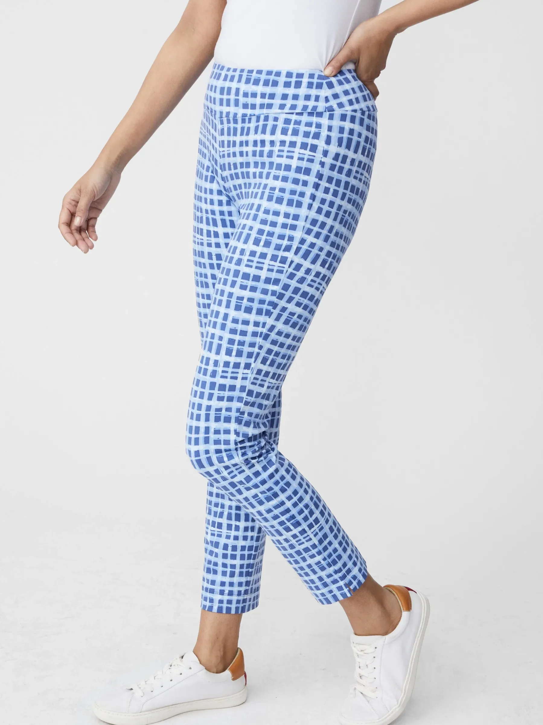 Newport Capri Pants In Painterly Check-J.McLaughlin Sale