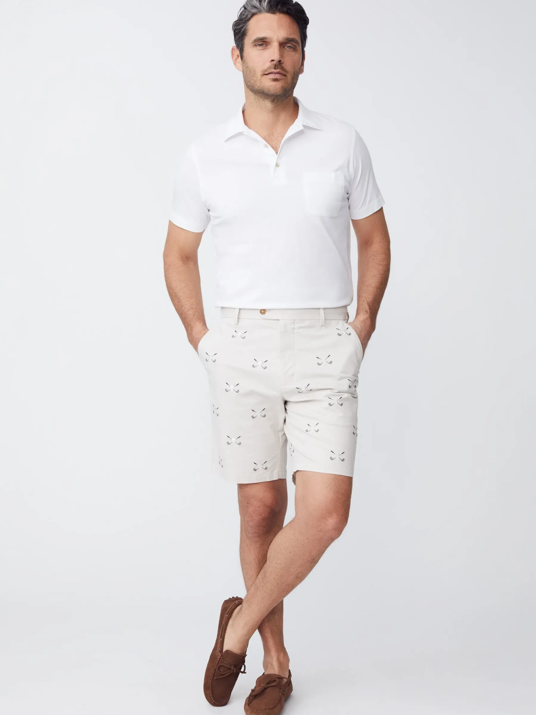 Oliver 9" Embroidered Shorts In Golf Skull-J.McLaughlin Sale